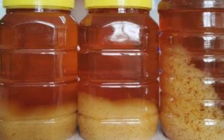 百花蜜結(jié)晶后的外觀，呈乳白色至偏黃色的油脂狀