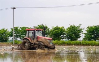 拖拉機(jī)水田作業(yè)防陷車小竅門，翻越田埂時(shí)盡可能用鎬頭刨低田埂